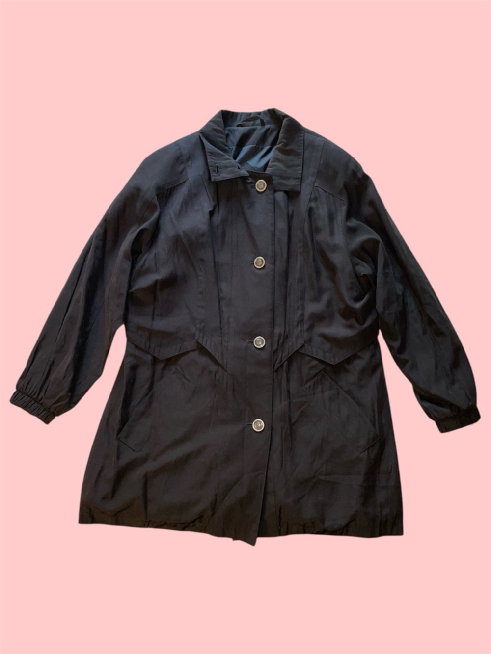 Gallery Women's Black Coat with Buttons